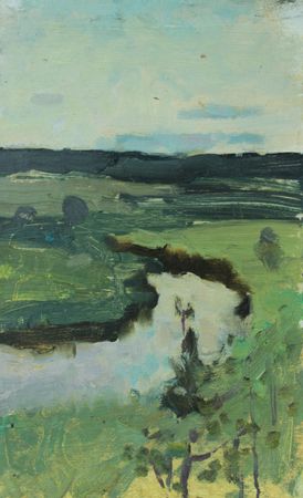 Алина Коршункова (Авторская графика - 
                  15.6 x 21 см) Река Сороть