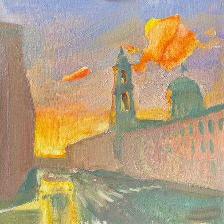 Мария Волкова (Картина, живопись - 
                  40 x 40 см) Оранжевое облако