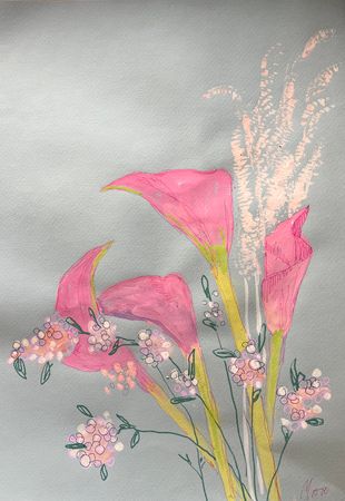 Александра Мато (Авторская графика - 
                  30 x 42 см) Каллы