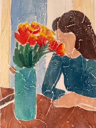 Наталья Чобанян (Картина, живопись - 
                  30 x 40 см) Люблю тюльпаны, особенно зимой