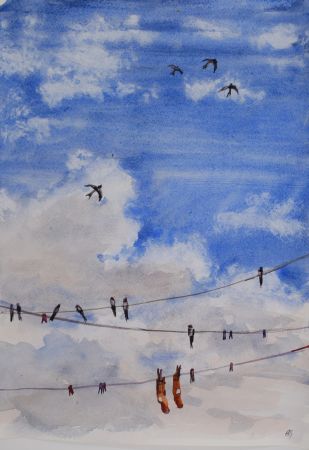 Елена Санина (Авторская графика - 
                  30 x 42 см) Земное и небесное