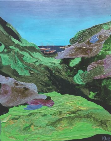 Маша Ив (Картина, живопись - 
                  40 x 50 см) КОГДА ВИДНО МОРЕ