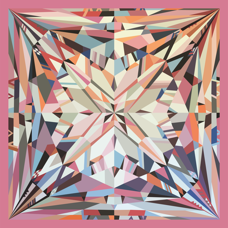 Марина Астахова (Костюм / одежда  - 
                  90 x 90 см) Платок "Розовый Кристалл"