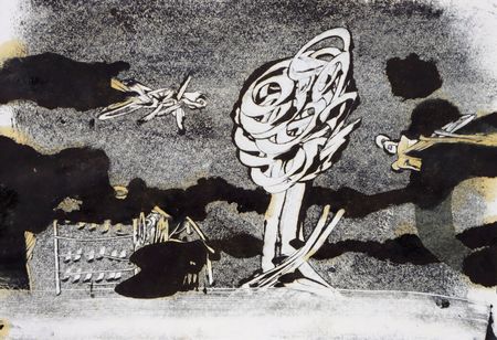 Дмитрий Василенко (Авторская графика - 
                  60 x 46 см) Городской пейзаж