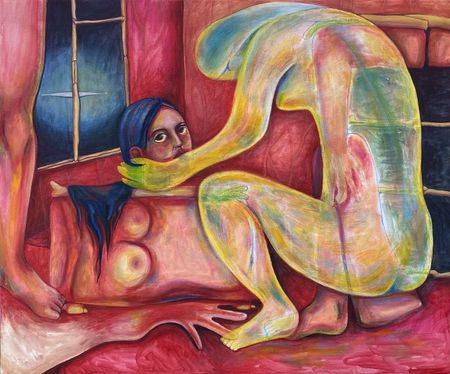 Оля Душкина (Картина, живопись - 
                  85 x 70 см) Сама себе интерьер