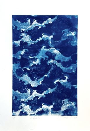 Юлия Милякова (Графика печатная - 
                  21 x 30 см) Рябь морская