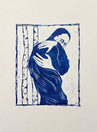 Анна Хруленко (Графика печатная - 
                  42 x 60 см) Кто еще тебе скажет правду?