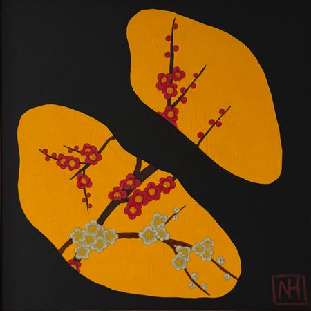 Наташа Хегай (Картина, живопись - 
                  33 x 33 см) Слива