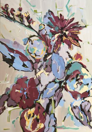 Ольга Змиевец (Авторская графика - 
                  70 x 100 см) Собранные ветром