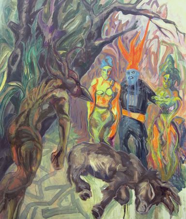 Наталья Межерицкая (Картина, живопись - 
                  120 x 140 см) Что-то типа сакрального момента