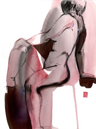 Виктория Севастьянова (Авторская графика - 
                  27 x 38 см) Nude drawing 0155