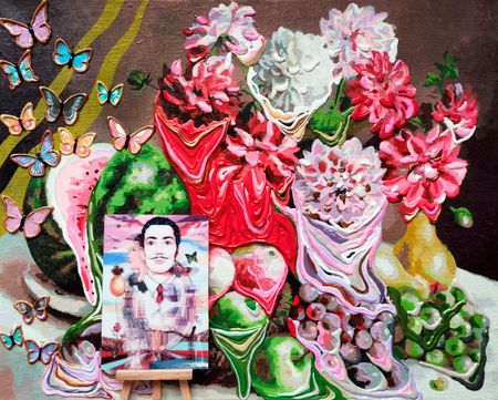 Ирина БАСТ (Картина, живопись - 
                  50 x 40 см) Завтрак Сальвадора Дали