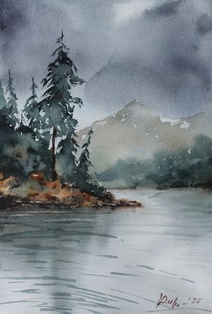 Светлана Юматова (Авторская графика - 
                  19 x 28 см) Мгновение дня