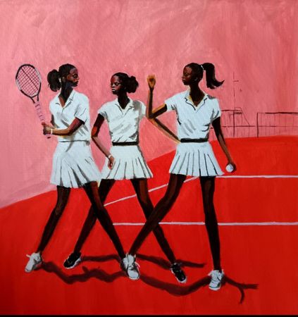 Ольга Чужакова (Картина, живопись - 
                  60 x 60 см) Спортсменки