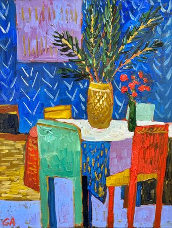 Анна Голубь (Картина, живопись - 
                  35 x 45 см) В ожидании Нового года (Рождества)