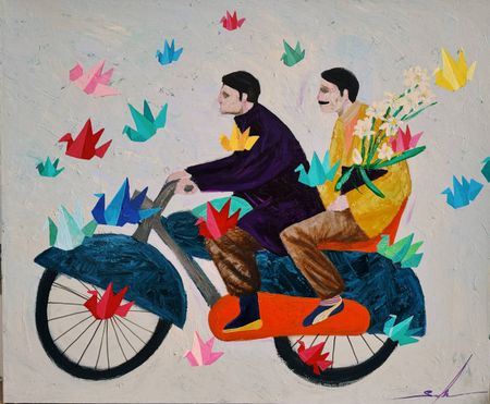 Сардор Эркинов (Картина, живопись - 
                  120 x 100 см) Братья