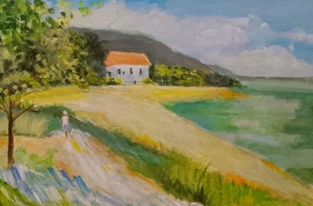 Ольга Чужакова (Картина, живопись - 
                  60 x 40 см) Дом у моря