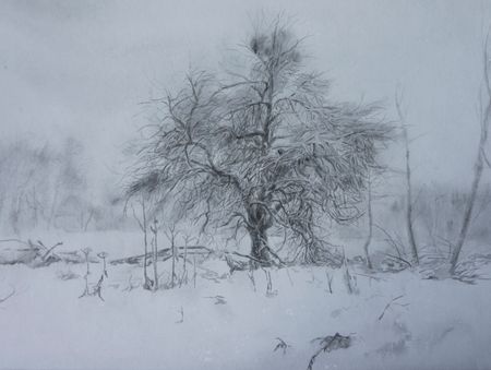 Александр и Светлана Рощенко (Авторская графика - 
                  39 x 29 см) Дерево