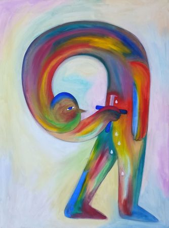 Оля Душкина (Картина, живопись - 
                  60 x 80 см) Ну ты и сука!