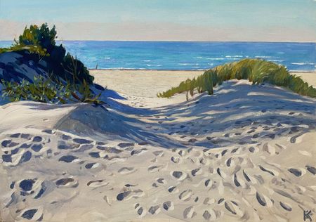 Алексей Кротов (Авторская графика - 
                  42 x 30 см) Дюны на берегу Куршской косы