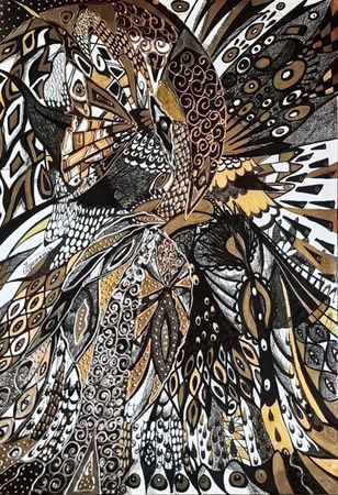 Ирина Шумская (Авторская графика - 
                  50 x 70 см) Звездопад