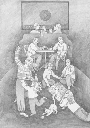 Витана Маковская (Авторская графика - 
                  21 x 29.7 см) Семейный вечер