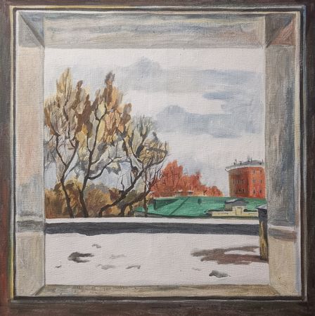 Александра Егорова (Картина, живопись - 
                  80 x 80 см) Зимнее окно