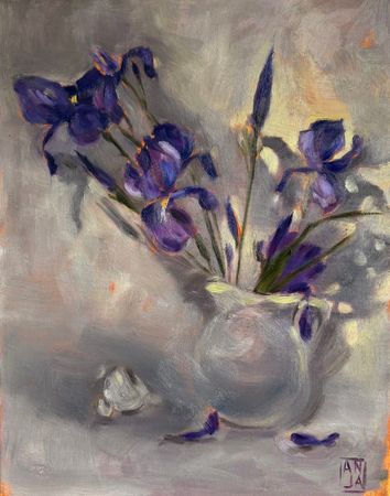 Анна Рудько (Картина, живопись - 
                  35 x 45 см) Ирисы