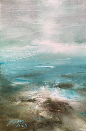 Анна Богинская (Авторская графика - 
                  37.5 x 56 см) Озеро