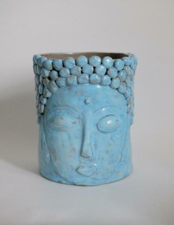 Алина Егорова (Скульптура - 
                  17 x 21 см) Кашпо "Blue Buddha"