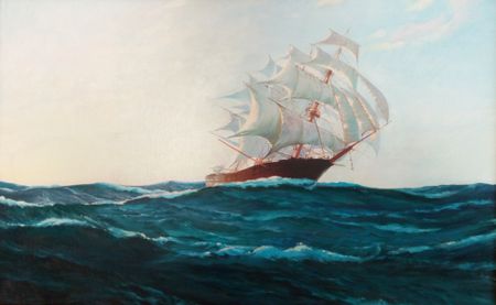 Антон Гревцев (Картина, живопись - 
                  80 x 50 см) Full Sail, Sunset