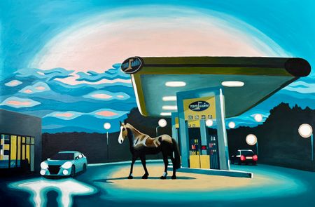 Антон Куприянов (Картина, живопись - 
                  150 x 100 см) Случай на заправке
