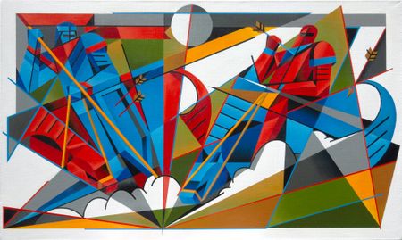 Максим Базаров (Картина, живопись - 
                  100 x 60 см) Всадники