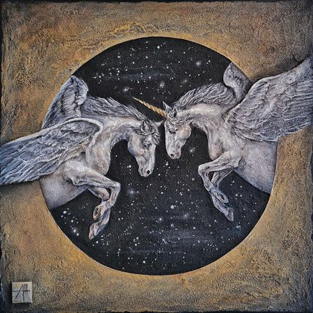 Анна Шуваева (Картина, живопись - 
                  40 x 40 см) Давай встретимся на луне