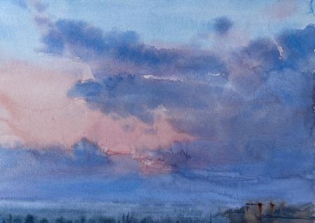 Жанна Губина (Авторская графика - 
                  40 x 30 см) Облака