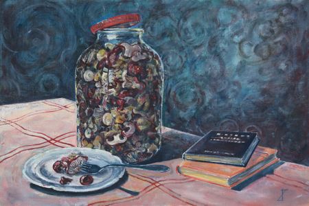 Алёша Калязин (Картина, живопись - 
                  60 x 40 см) Чернушки и волнушки