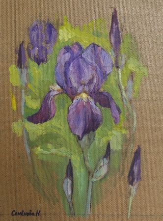 Наталья Семёнова (Картина, живопись - 
                  20 x 28 см) Ирисы