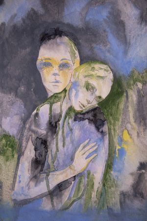 Елизавета Журавлева (Авторская графика - 
                  30 x 44 см) Беззащитность