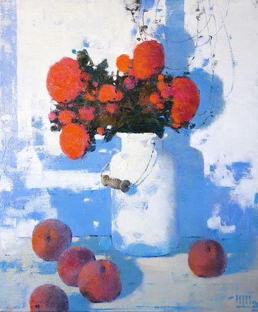 Игорь Крапарь-Щербаков (Картина, живопись - 
                  50 x 60 см) Красный букет с персиками