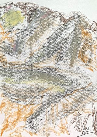 Алина Размахнина (Авторская графика - 
                  21 x 30 см) Пока я здесь