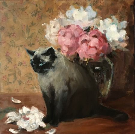 Екатерина Феоктистова (Картина, живопись - 
                  50 x 50 см) Любовь к пионам