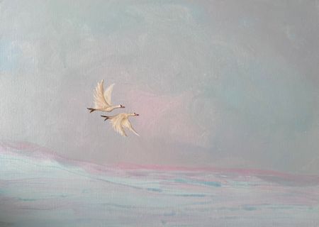 Елена Королева (Авторская графика - 
                  70 x 50 см) Две птицы
