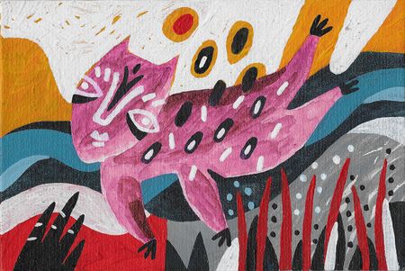 Лена Романовская (Авторская графика - 
                  27 x 21.5 см) Кот певчий