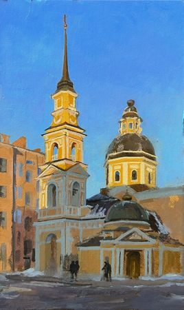 Михаил Псюрников (Авторская графика - 
                  15 x 25 см) Храм на Белинского