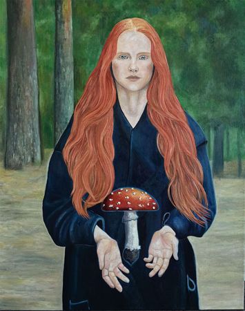 Teona Nakatl (Картина, живопись - 
                  80 x 100 см) Дары приносящая