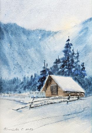 Светлана Юматова (Авторская графика - 
                  21 x 30 см) Горная деревня
