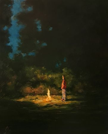 Александр Буданов (Авторская графика - 
                  40 x 50 см) Уже слышно, как он напевает новую песню