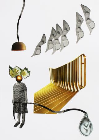 Лиля Ким (Коллаж / ассамбляж - 
                  21 x 29 см) Перелетные птицы