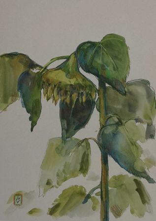 Елена Санина (Авторская графика - 
                  30 x 42 см) Осеннее солнце