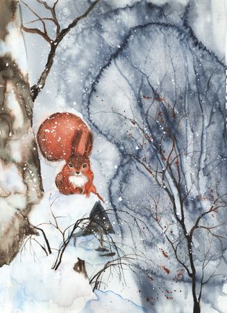 Алла Валежина (Авторская графика - 
                  39 x 43 см) Лакомка